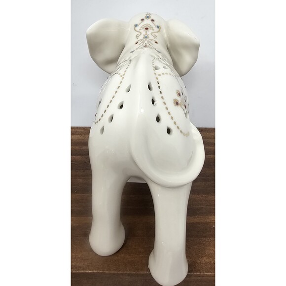 Lenox Jewels of Light Elephant Pierced Ivory Fine China Sculpture 24k Gold NEW - Picture 4 of 10